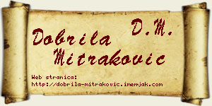 Dobrila Mitraković vizit kartica
